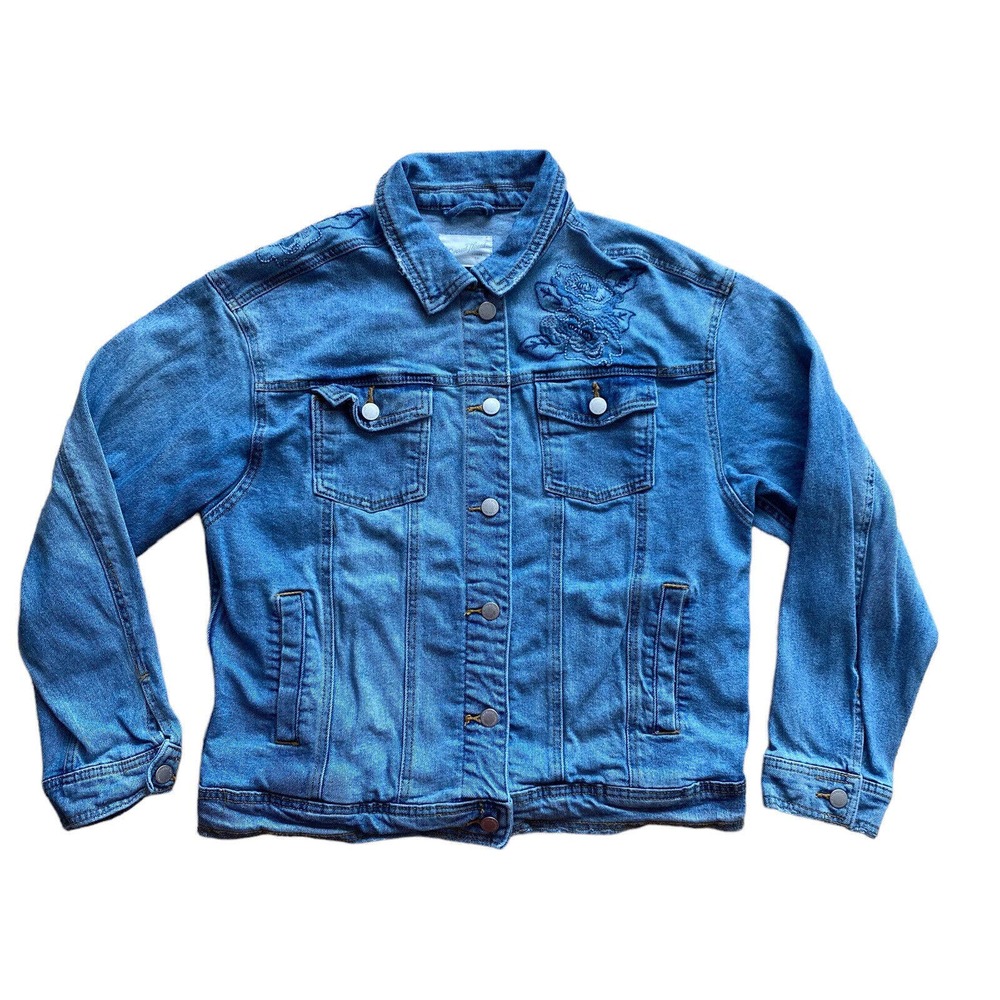 Universal Thread Womens Medium Wash Size Medium Button Collar Denim Jean Jacket